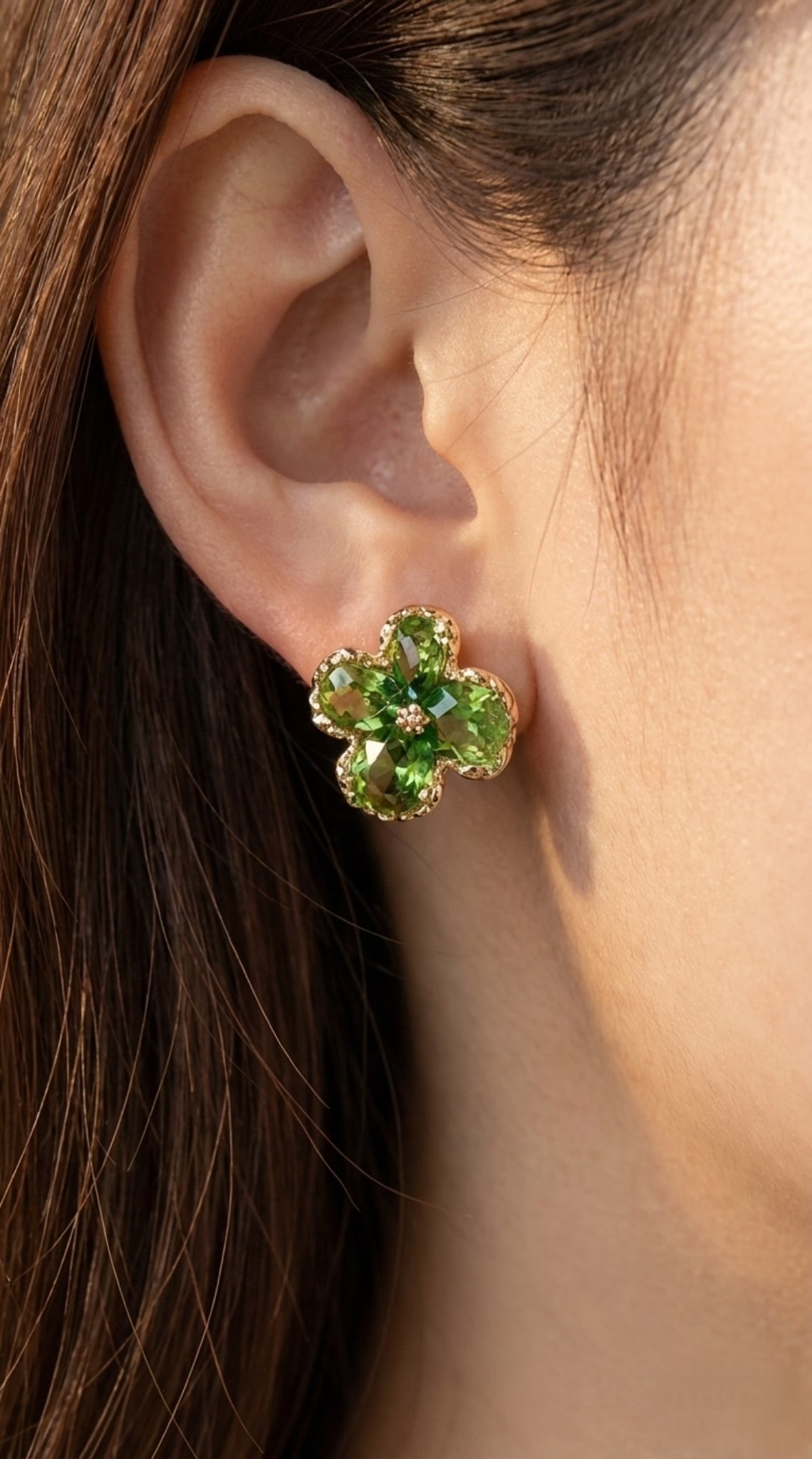 Emerald Clover Earrings