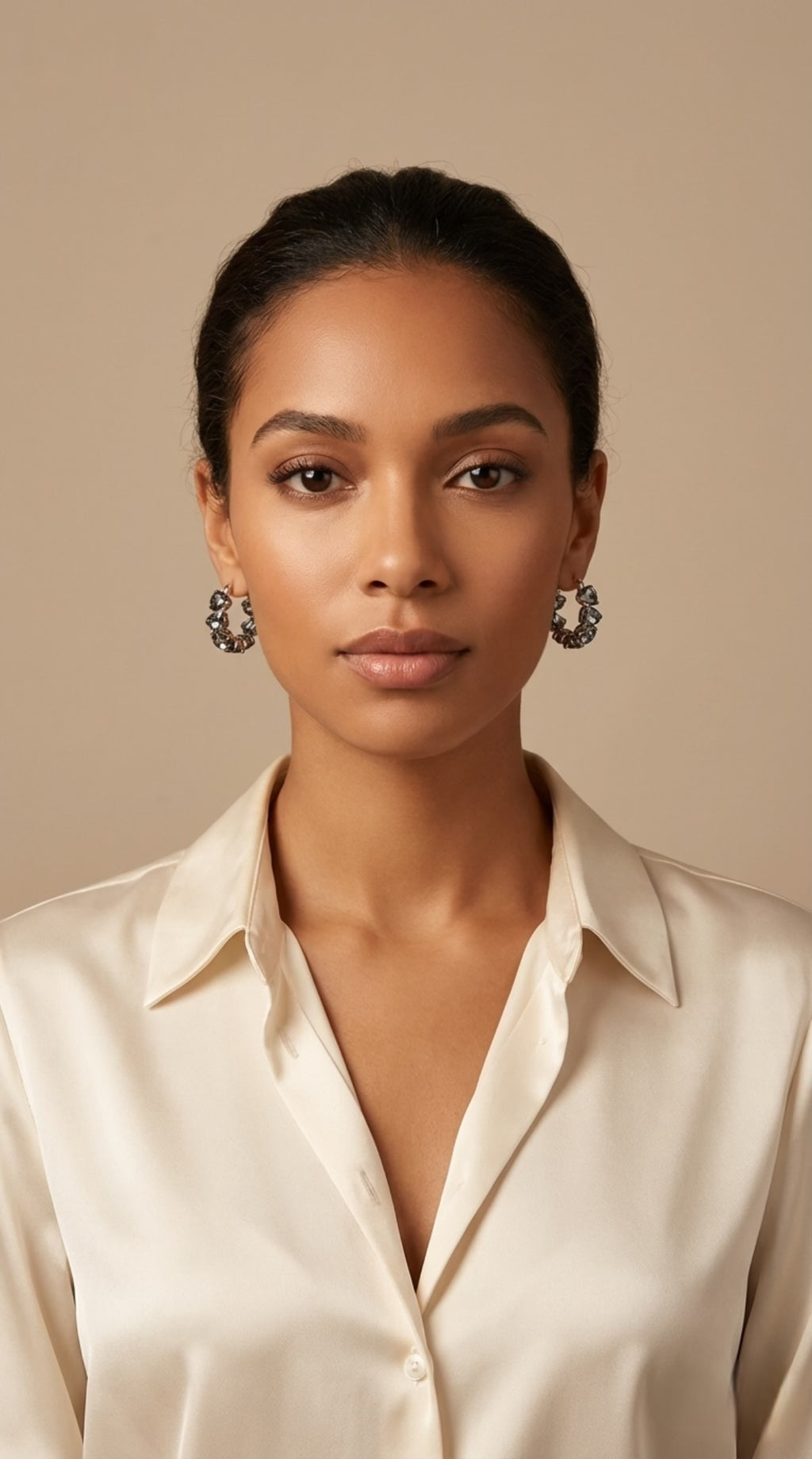 Obsidian Halo Earrings