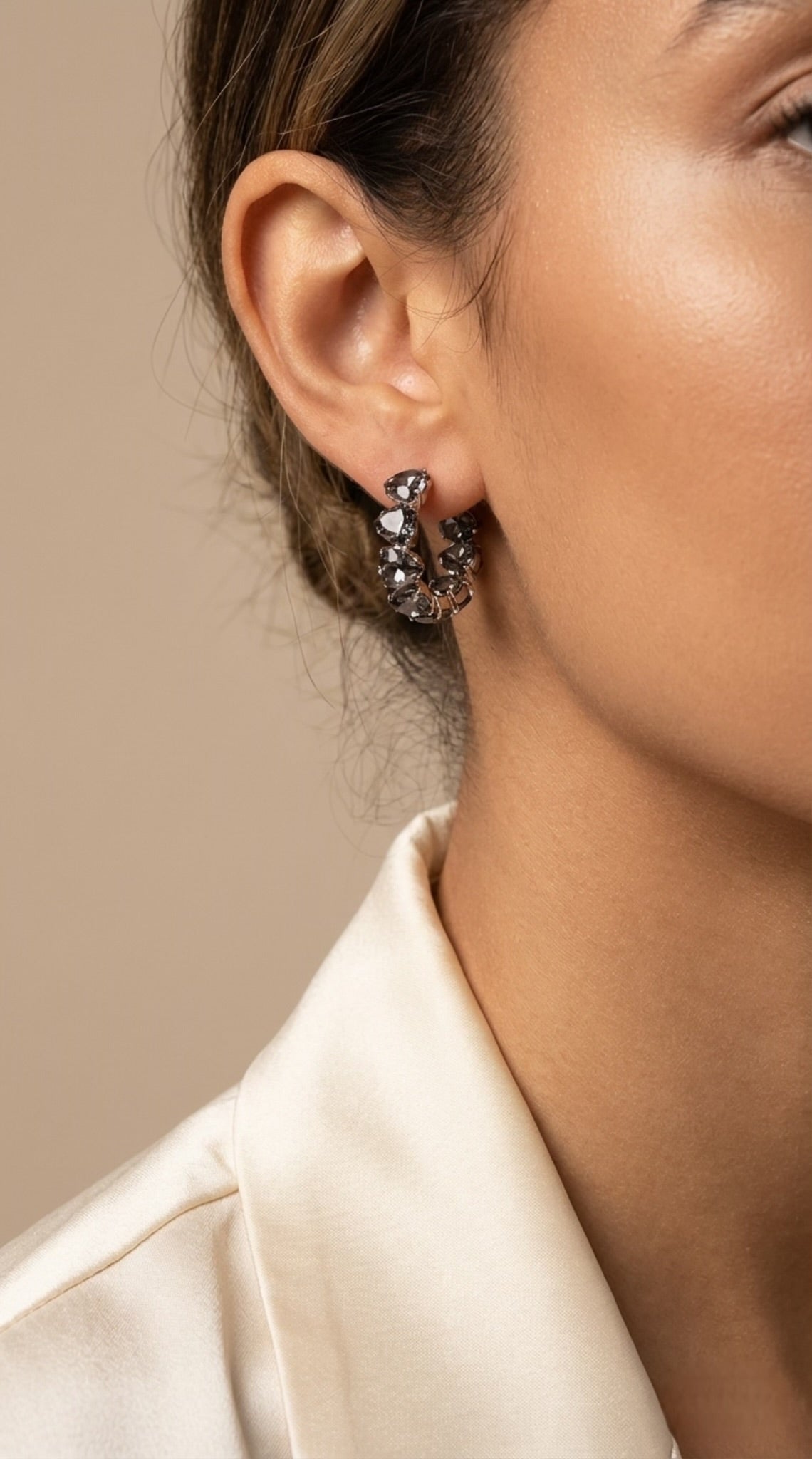 Obsidian Halo Earrings