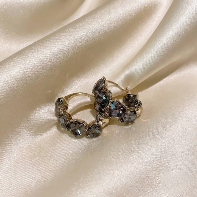 Obsidian Halo Earrings