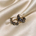 Obsidian Halo Earrings